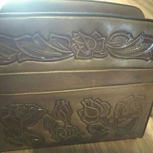 Vintage Mexican Hand Tooled Leather Purse